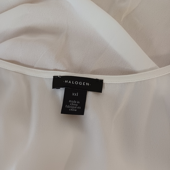 Halogen Cross Front Blouse Long Sleeve Color Ivory Cloud Size XXL - Picture 8 of 14